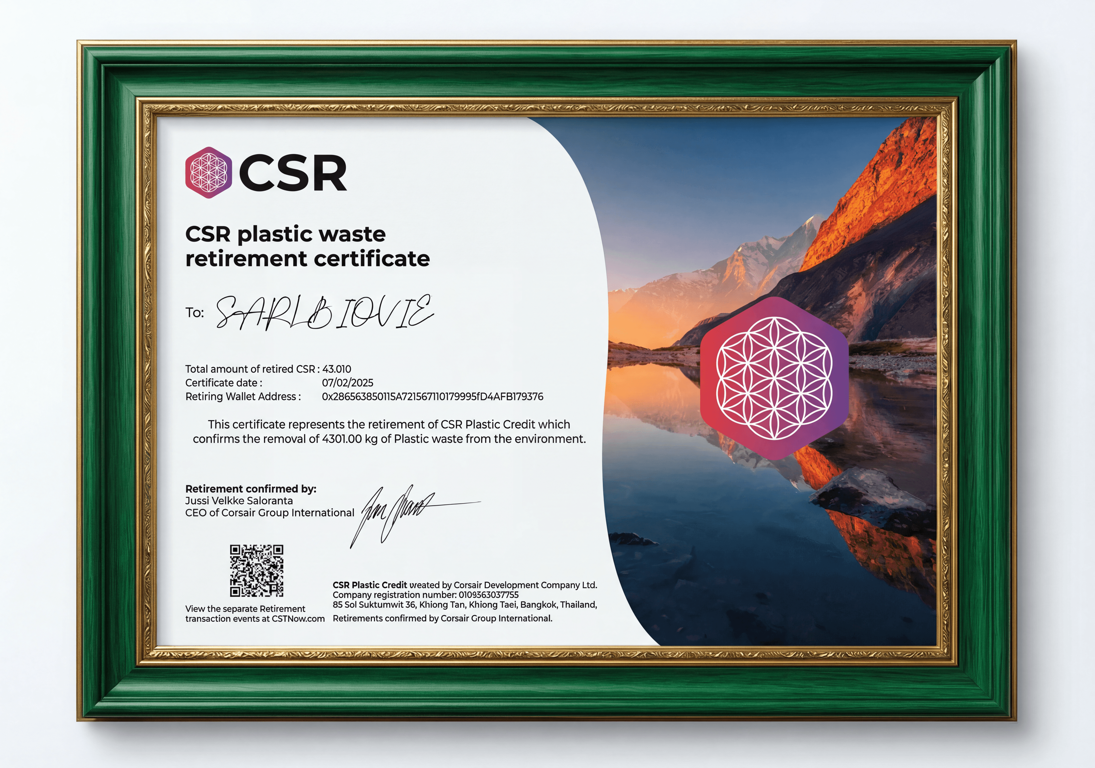 CSR Plastic Neutral Certification